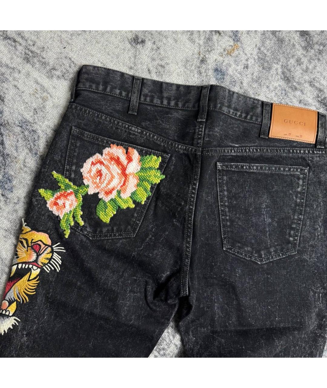 GUCCI Черные хлопковые джинсы, фото 4