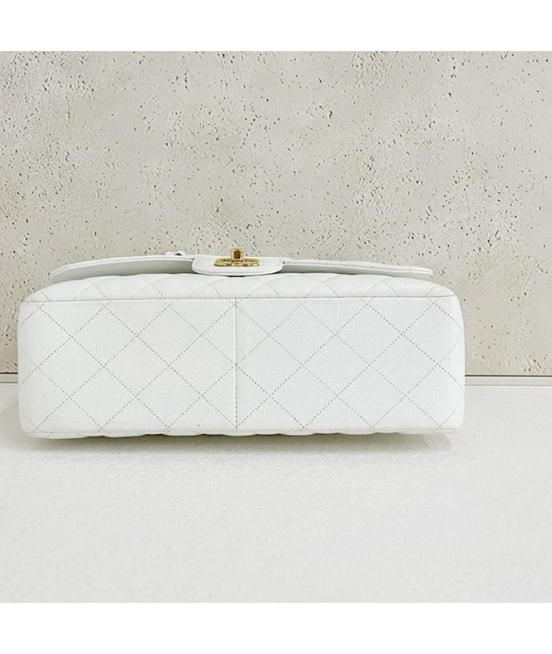 CHANEL Белая кожаная сумка через плечо, фото 5