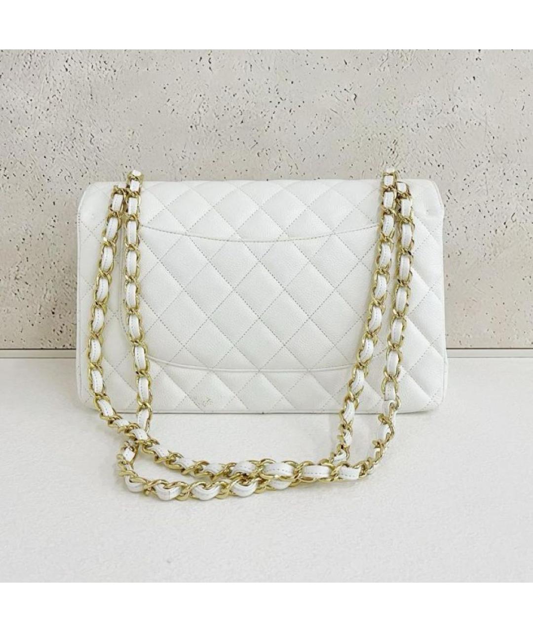 CHANEL Белая кожаная сумка через плечо, фото 3