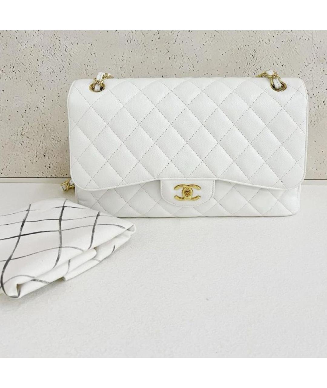 CHANEL Белая кожаная сумка через плечо, фото 6