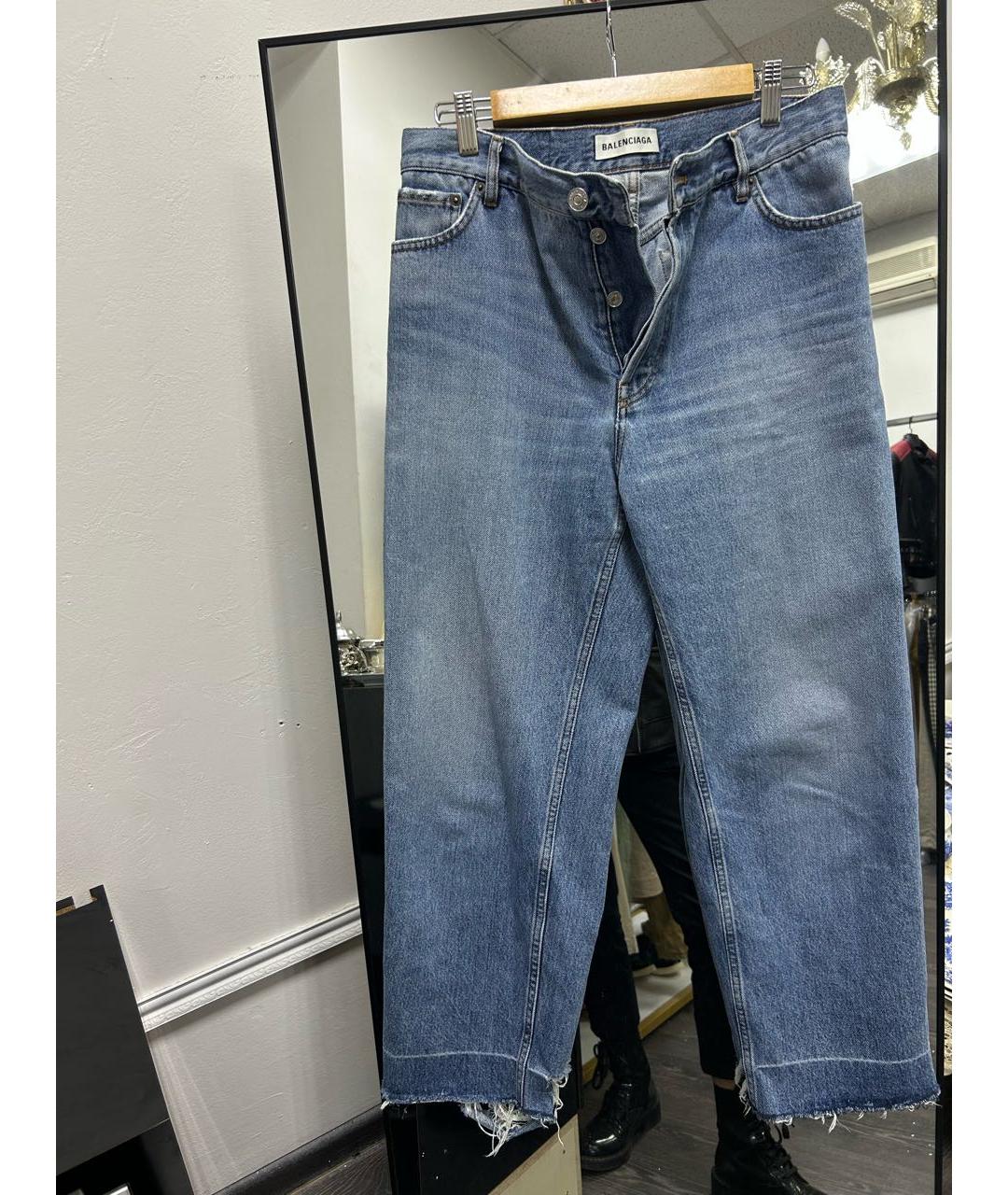 BALENCIAGA Синие хлопковые прямые джинсы, фото 9