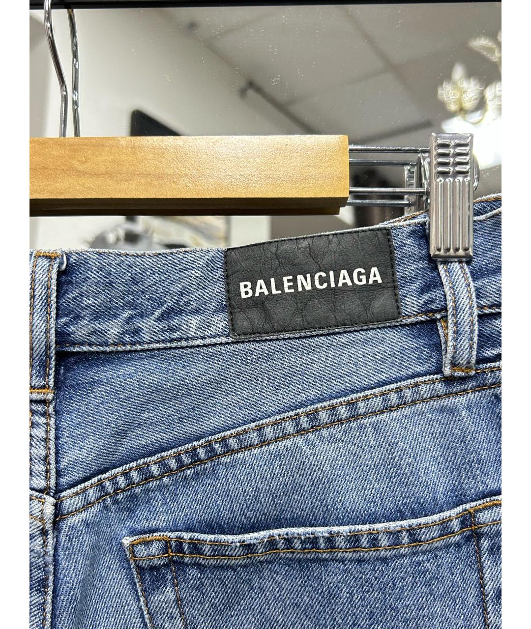 BALENCIAGA Синие хлопковые прямые джинсы, фото 6
