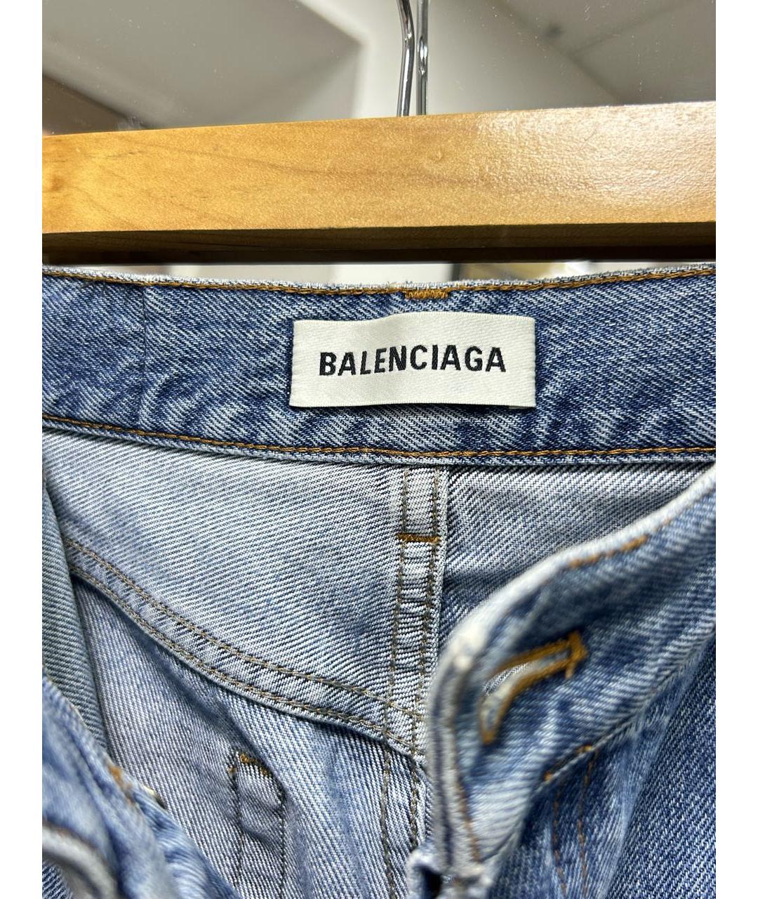 BALENCIAGA Синие хлопковые прямые джинсы, фото 2