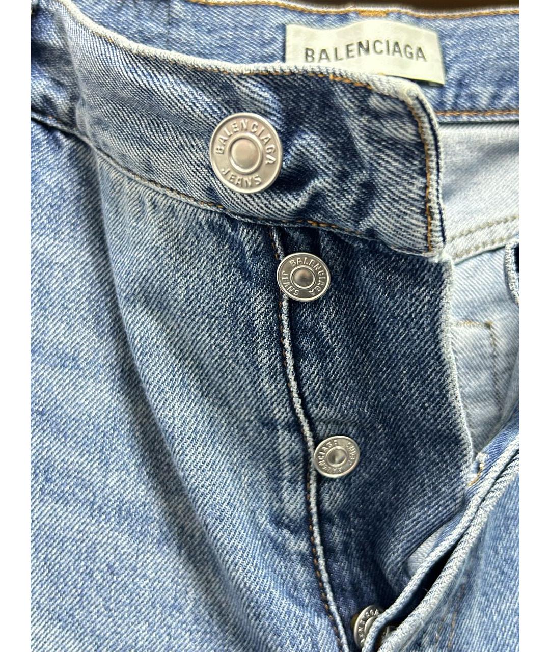 BALENCIAGA Синие хлопковые прямые джинсы, фото 3