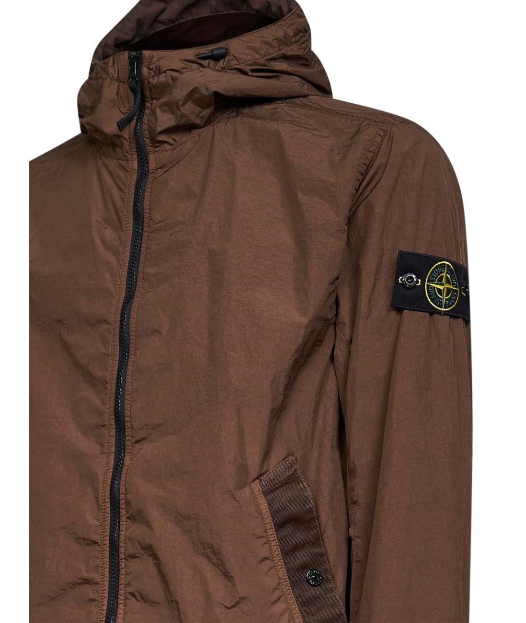 STONE ISLAND Коричневая полиамидовая куртка, фото 2