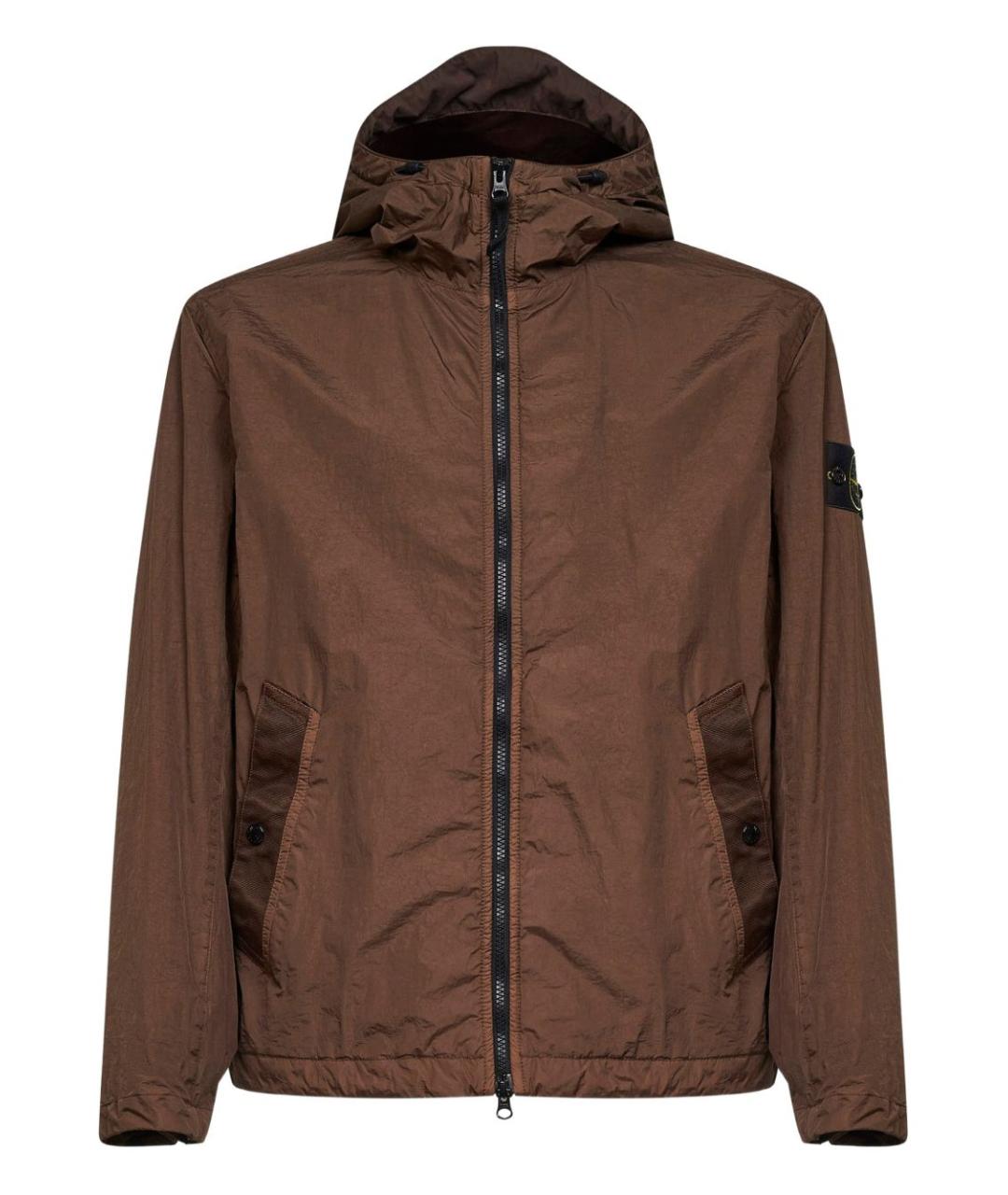 STONE ISLAND Коричневая полиамидовая куртка, фото 1