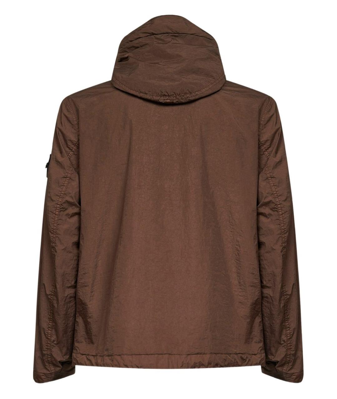 STONE ISLAND Коричневая полиамидовая куртка, фото 3