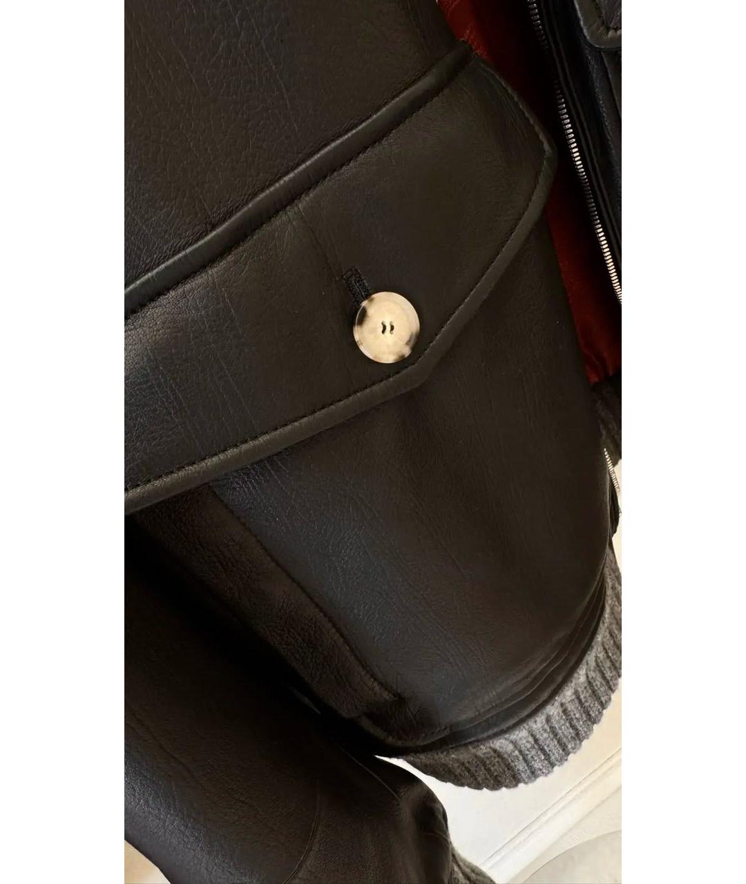 BRUNELLO CUCINELLI Черная кожаная куртка, фото 4