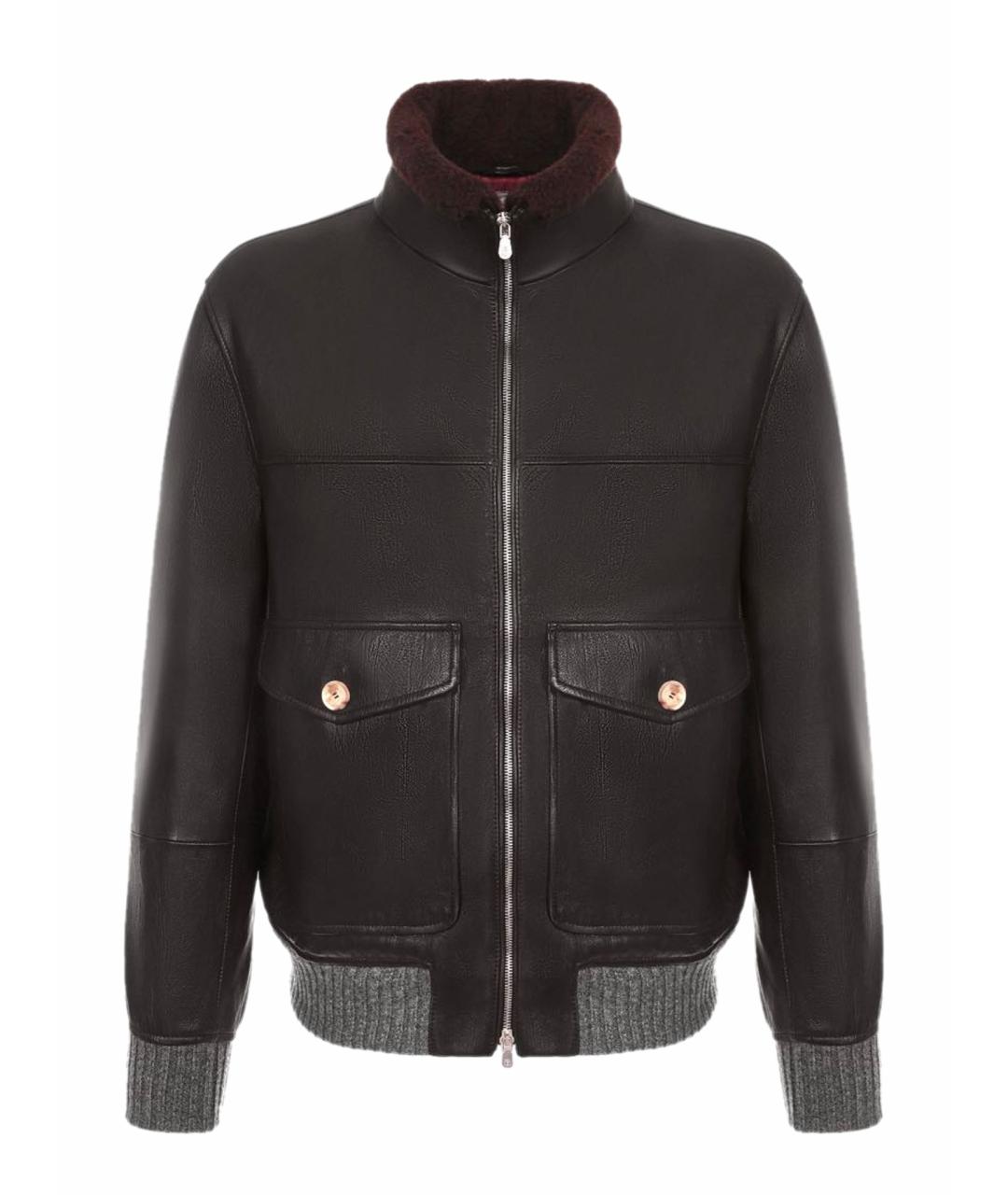 BRUNELLO CUCINELLI Черная кожаная куртка, фото 1