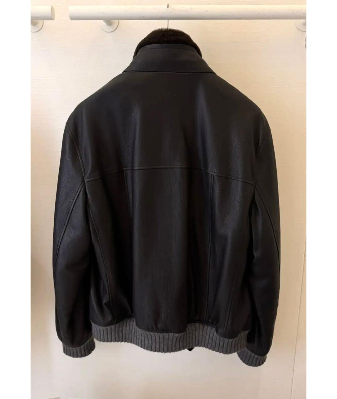 BRUNELLO CUCINELLI Черная кожаная куртка, фото 3
