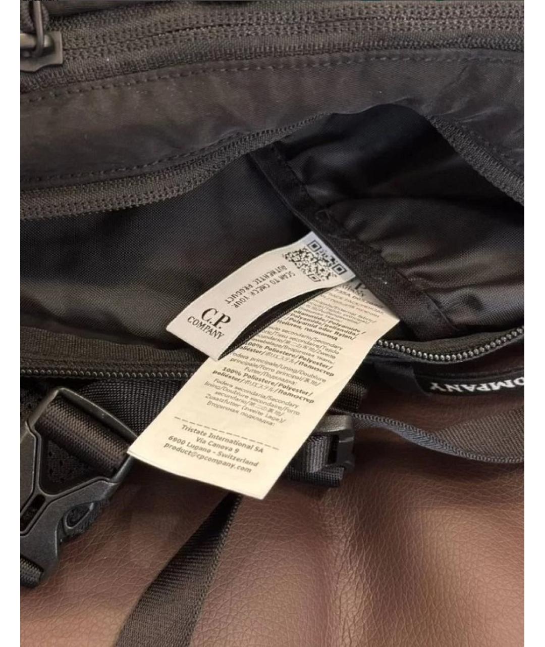 CP COMPANY Черная тканевая сумка на плечо, фото 6