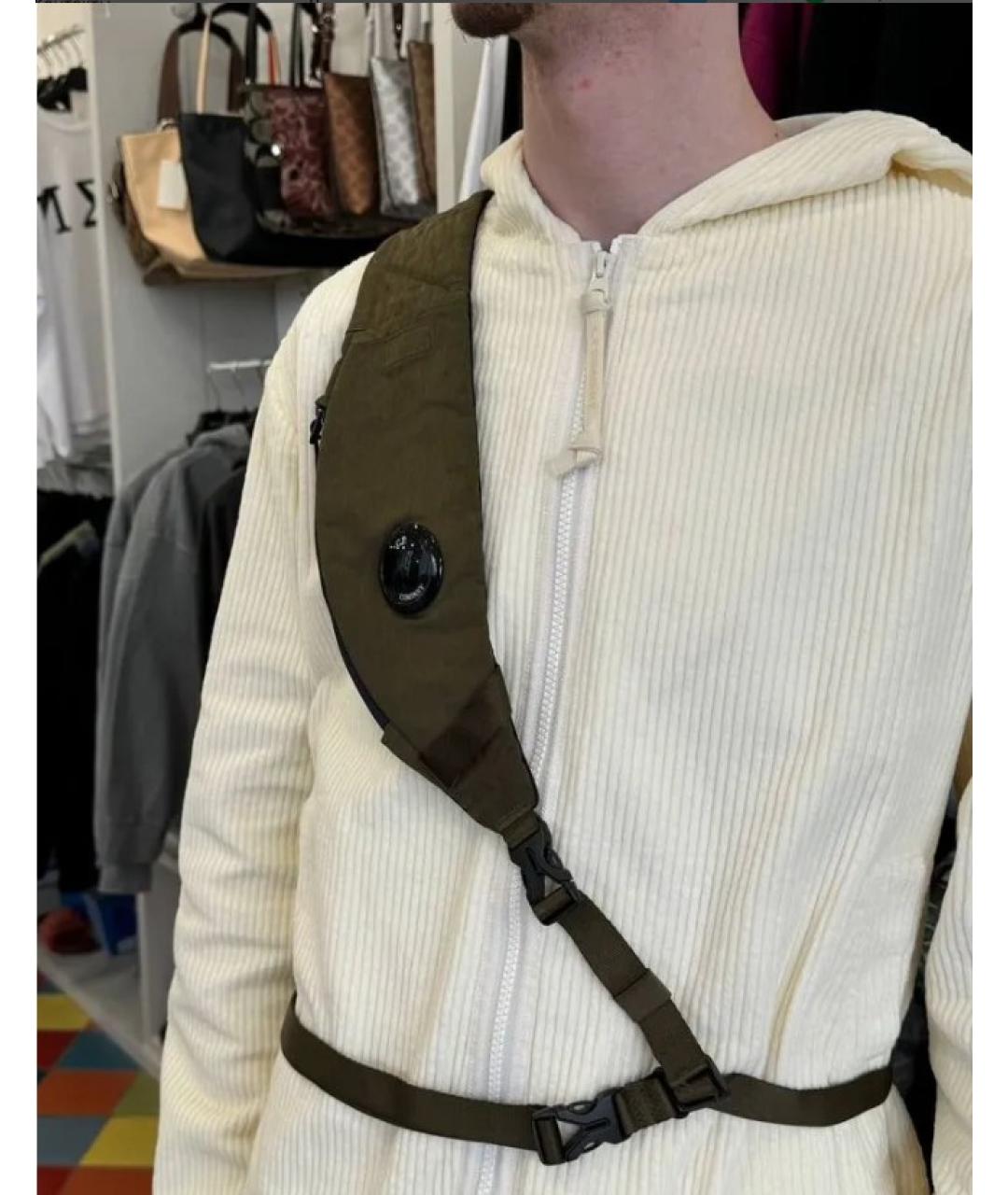 CP COMPANY Черная тканевая сумка на плечо, фото 8