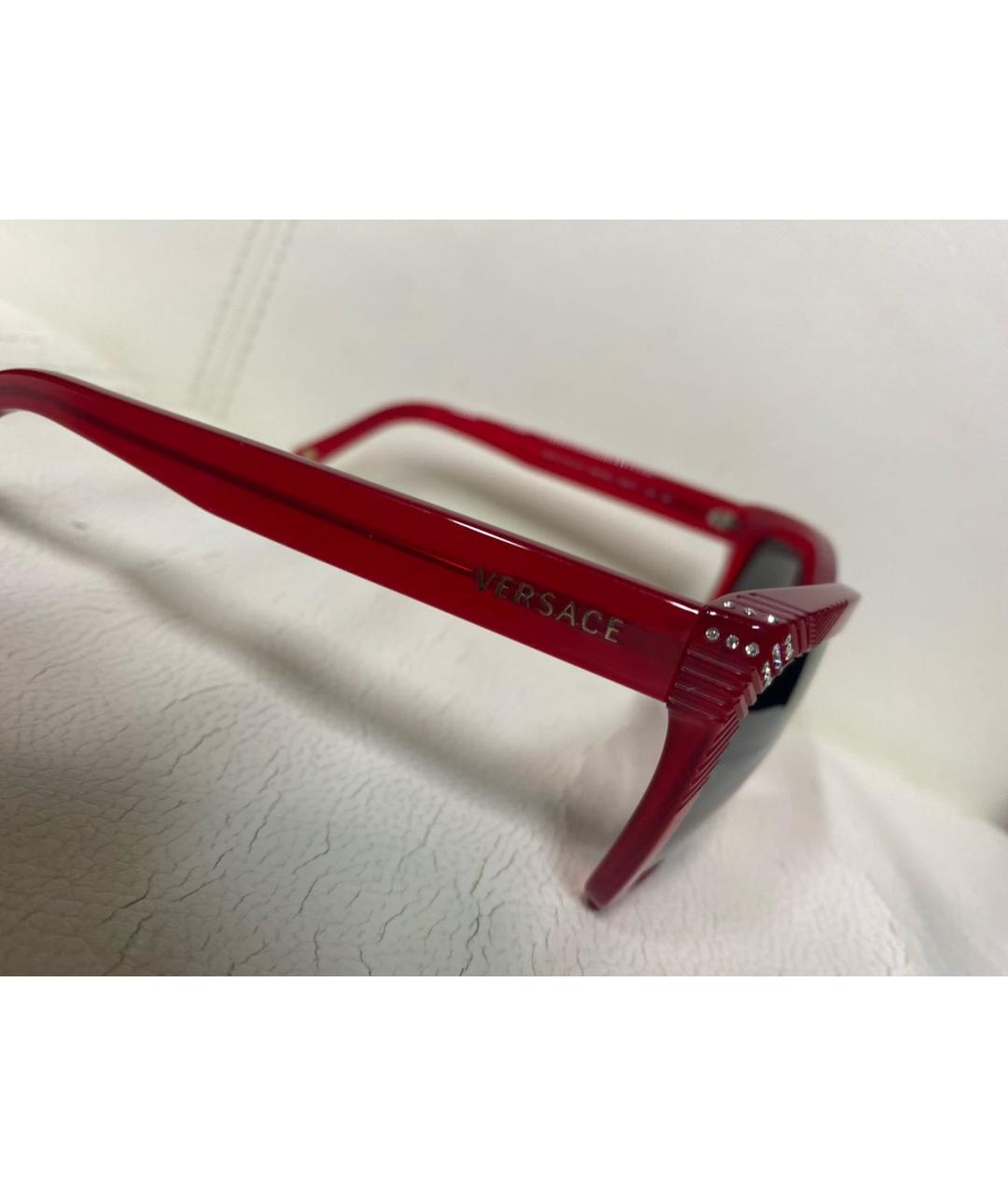 VERSACE Красные пластиковые солнцезащитные очки, фото 3