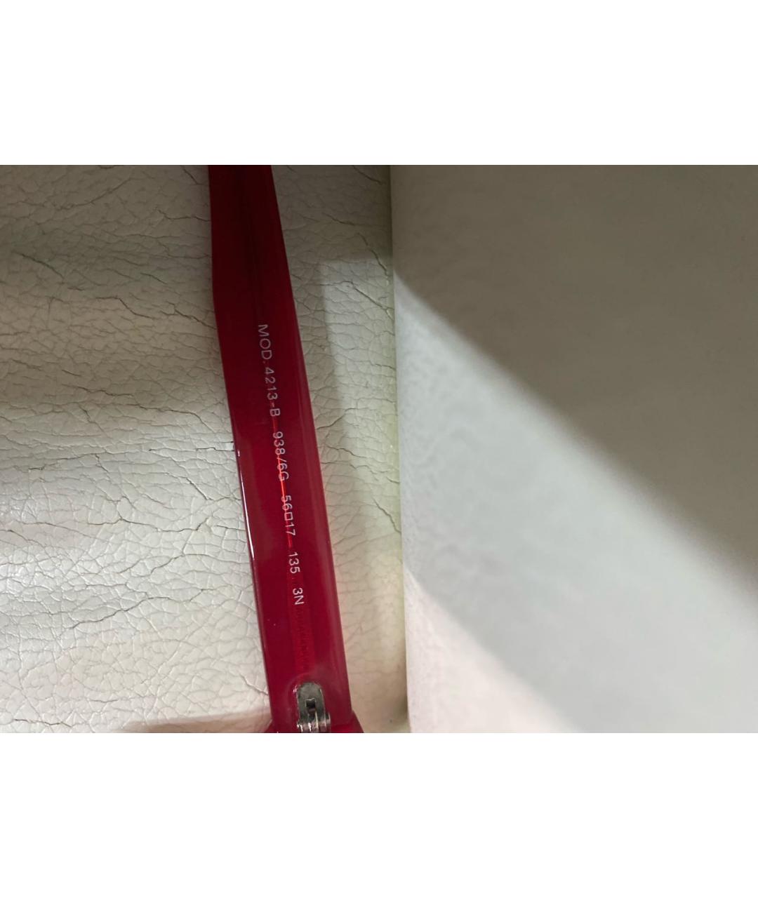 VERSACE Красные пластиковые солнцезащитные очки, фото 6