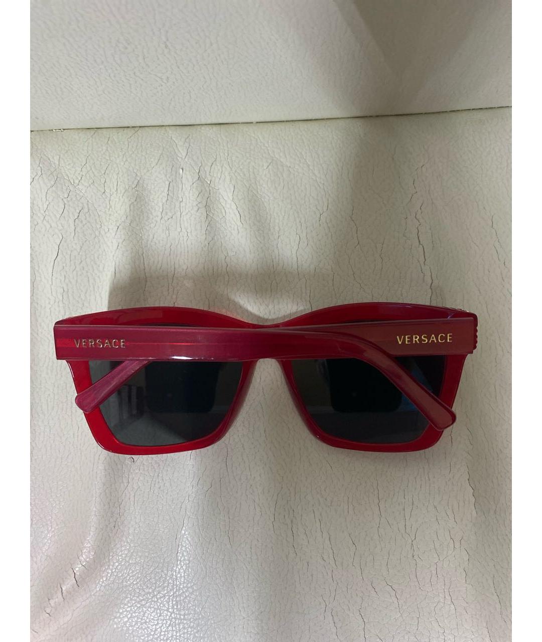 VERSACE Красные пластиковые солнцезащитные очки, фото 2
