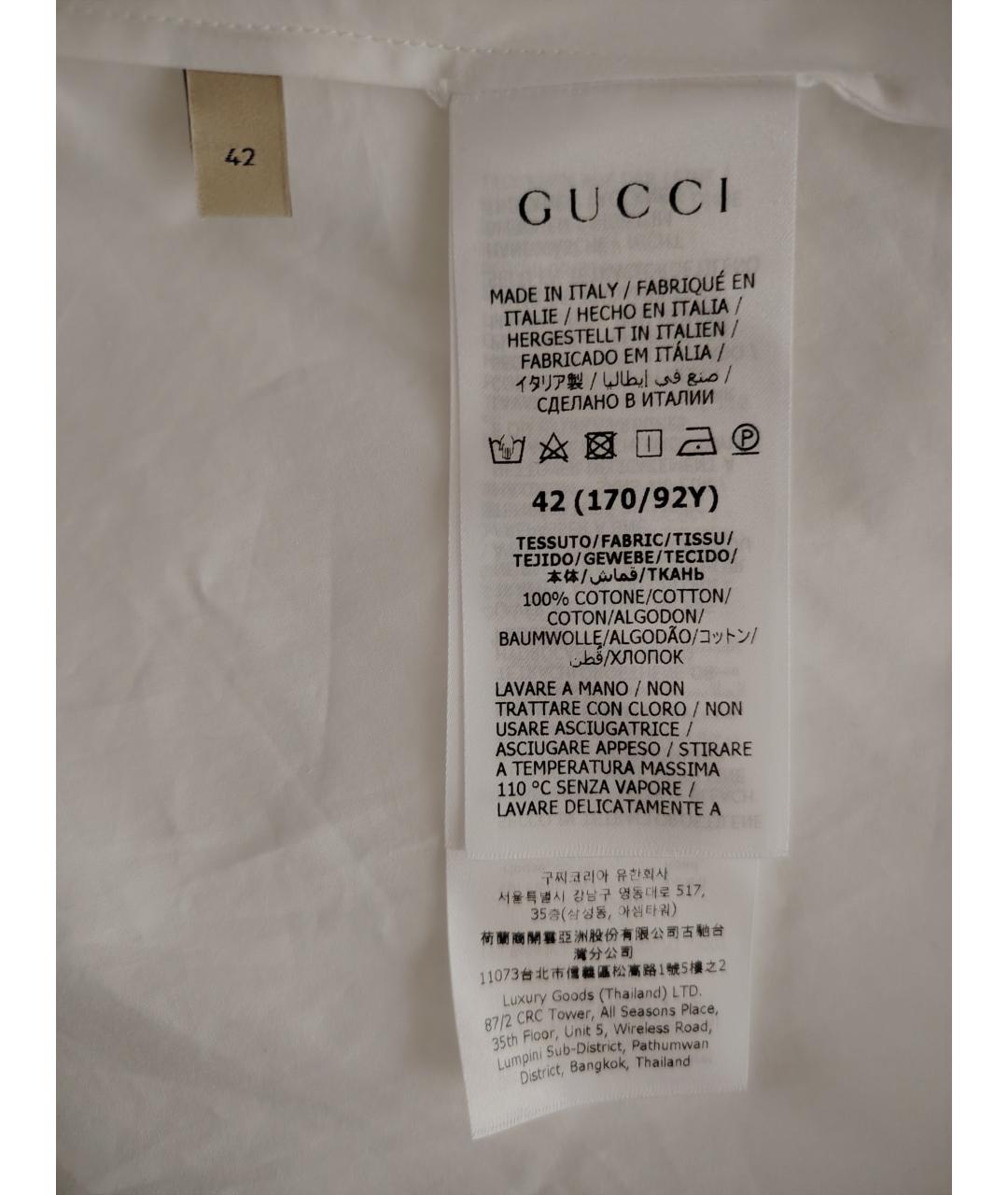 GUCCI Белая хлопковая блузы, фото 4