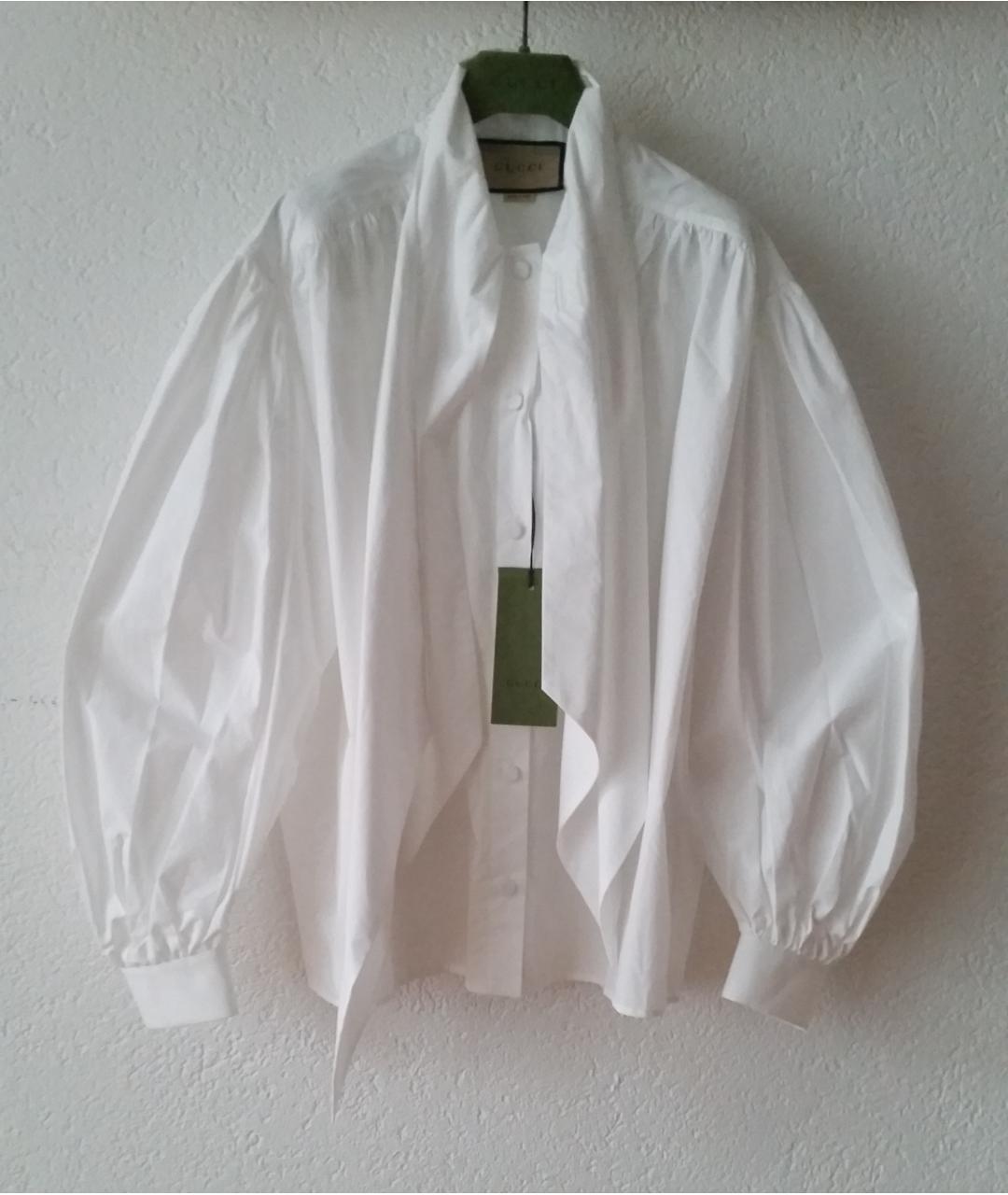 GUCCI Белая хлопковая блузы, фото 5