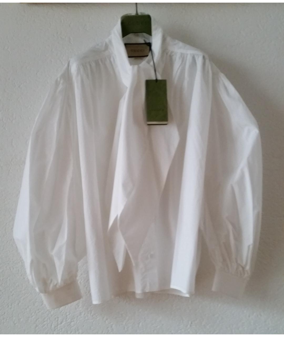 GUCCI Белая хлопковая блузы, фото 6