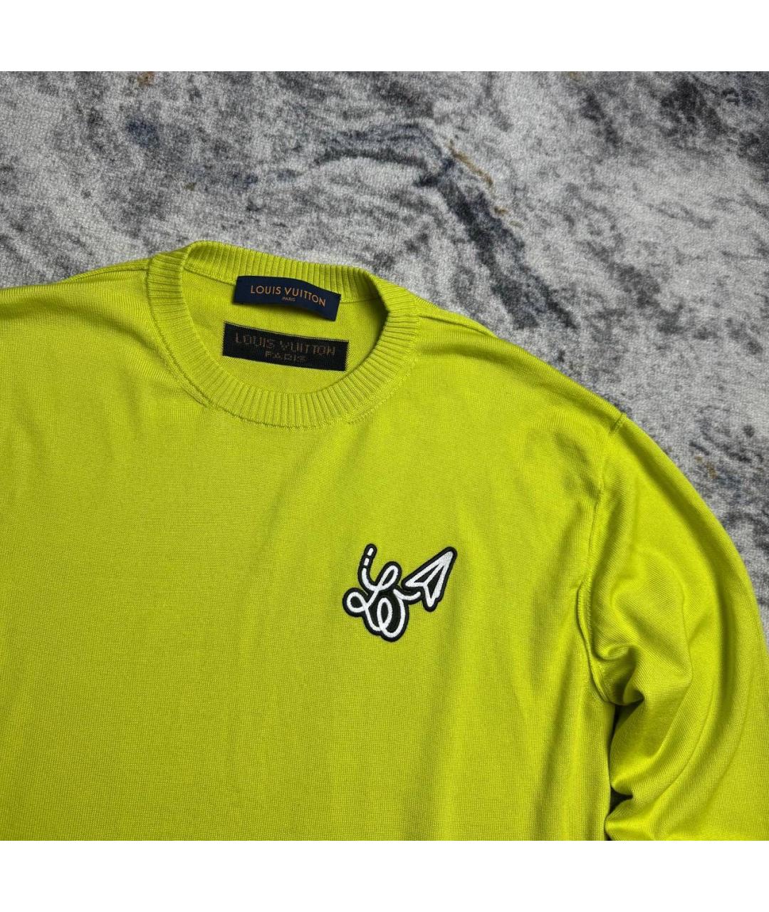 LOUIS VUITTON Желтый хлопковый джемпер / свитер, фото 3