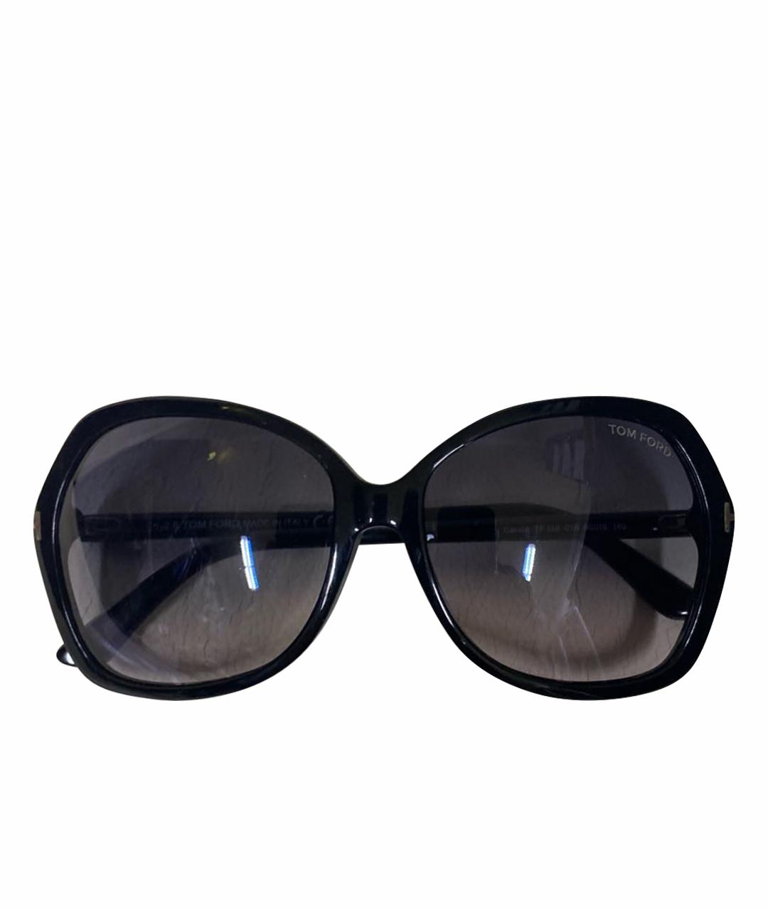 TOM FORD Черные пластиковые солнцезащитные очки, фото 1