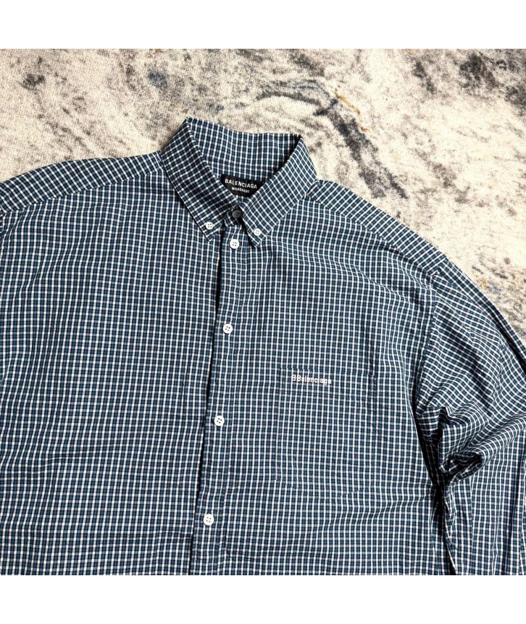 BALENCIAGA Голубая хлопковая классическая рубашка, фото 3