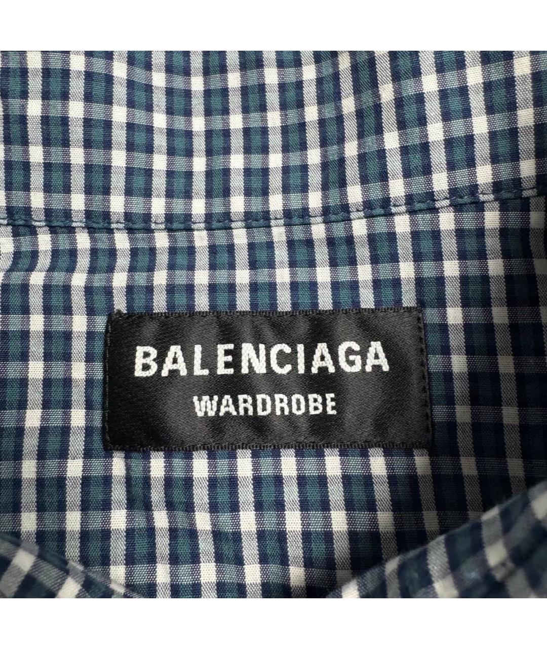BALENCIAGA Голубая хлопковая классическая рубашка, фото 5