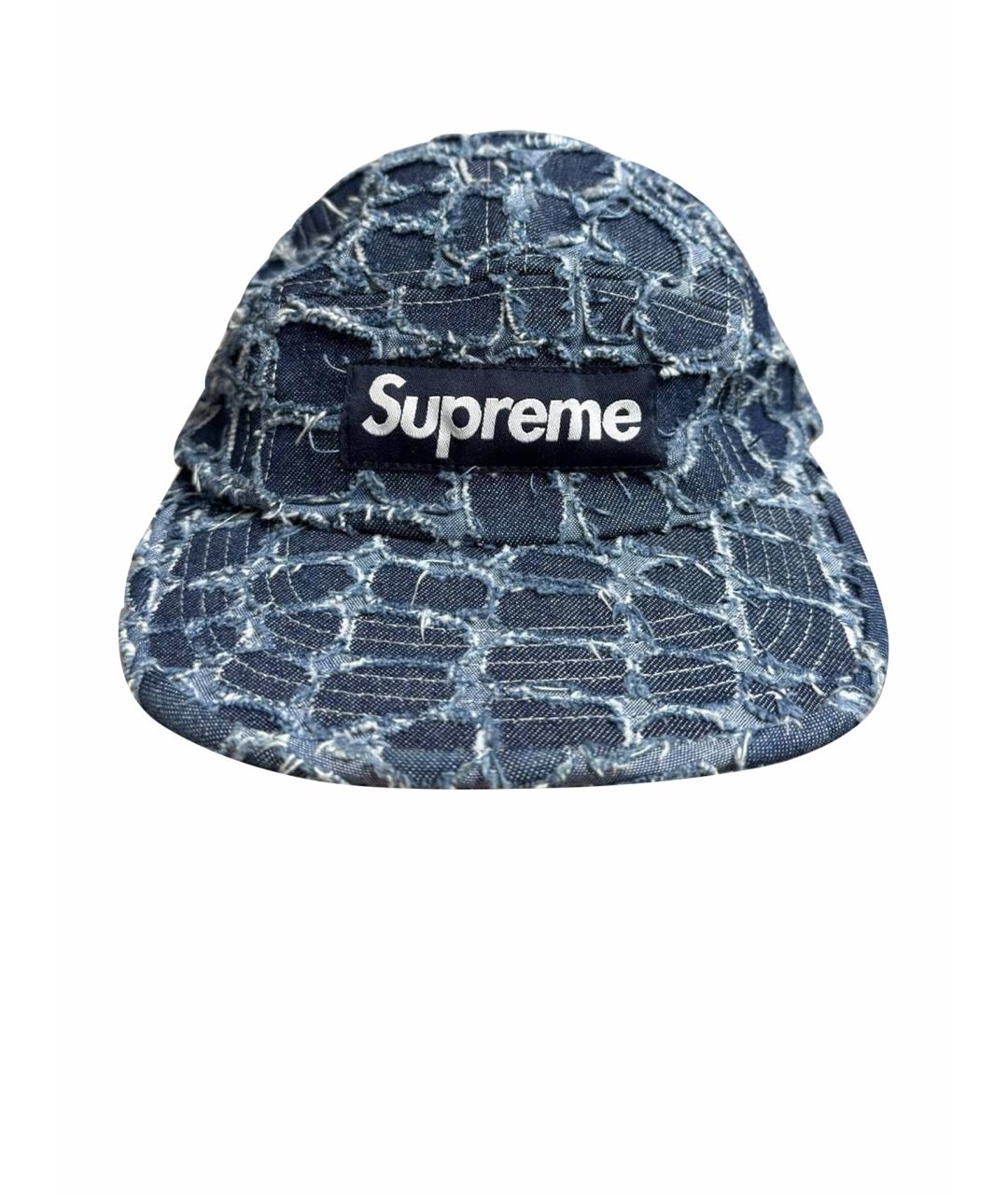 SUPREME Синяя хлопковая кепка/бейсболка, фото 1