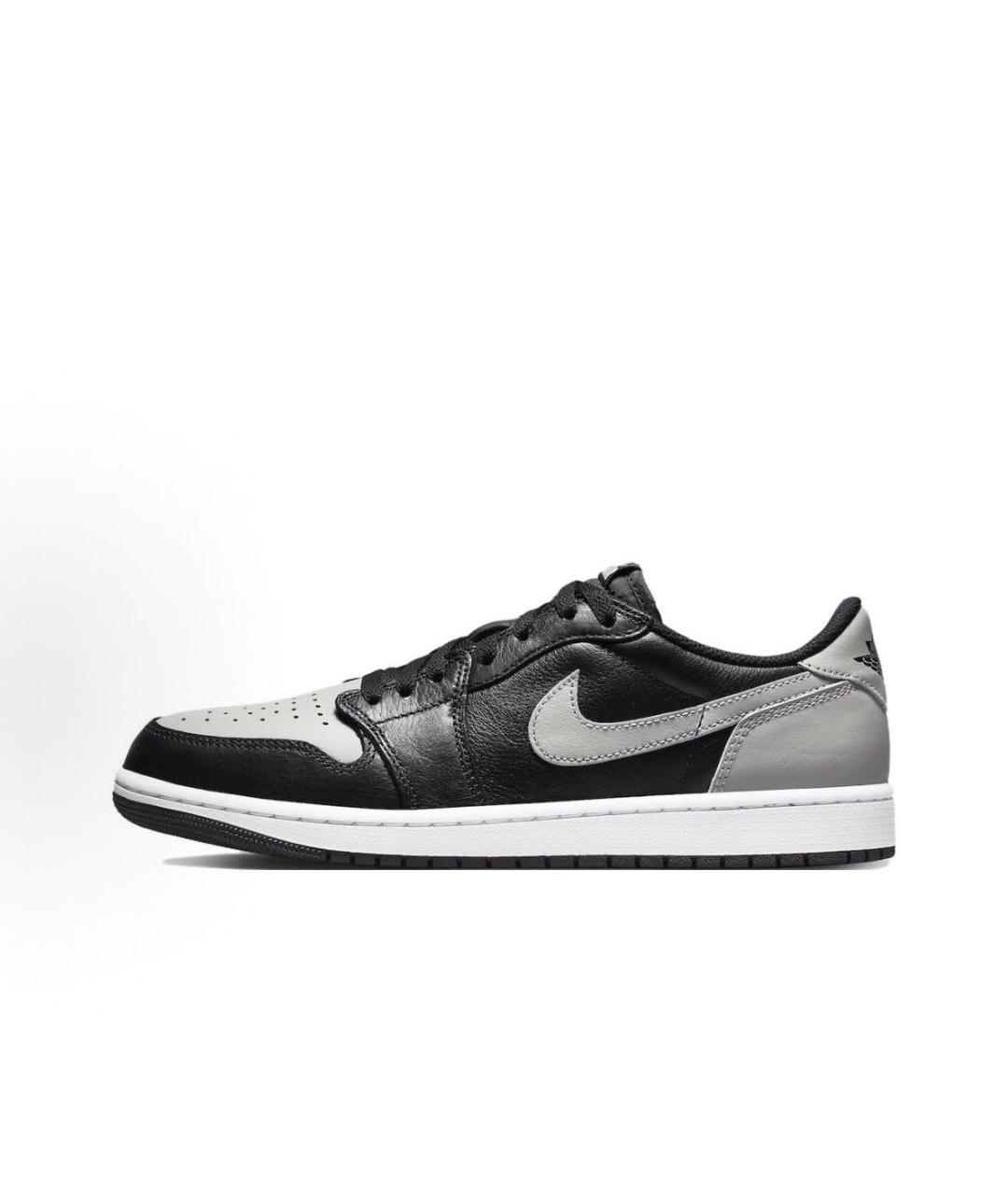 JORDAN Черные кожаные низкие кроссовки / кеды, фото 3