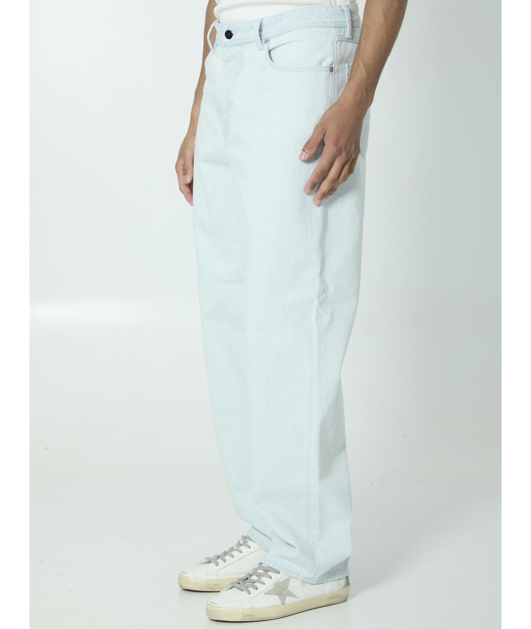 STONE ISLAND Голубые хлопковые прямые джинсы, фото 2