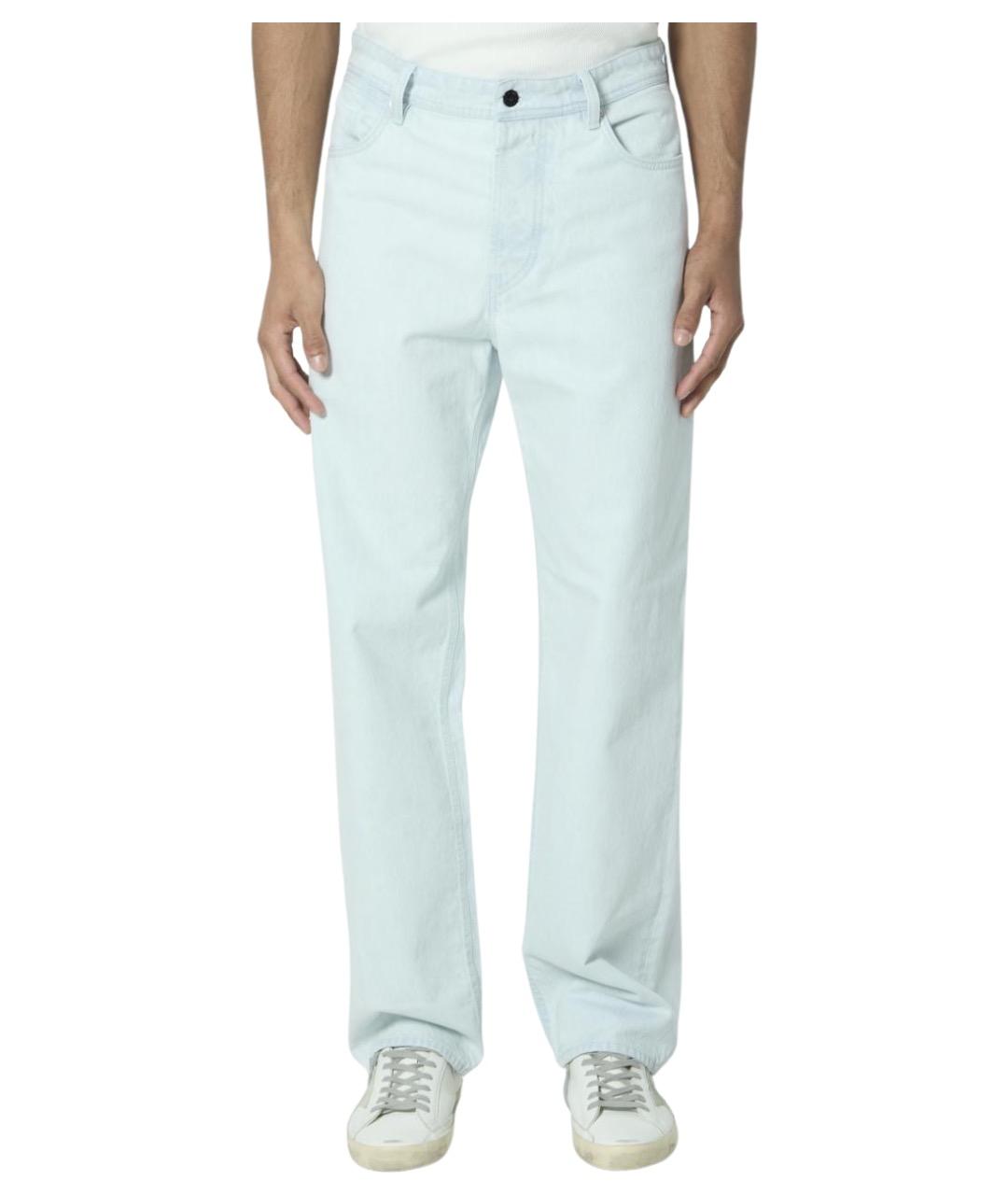 STONE ISLAND Голубые хлопковые прямые джинсы, фото 1