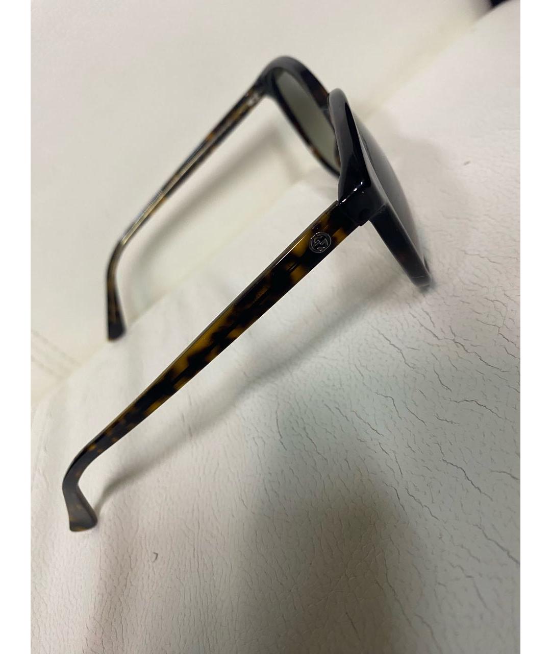 GUCCI Коричневые пластиковые солнцезащитные очки, фото 3