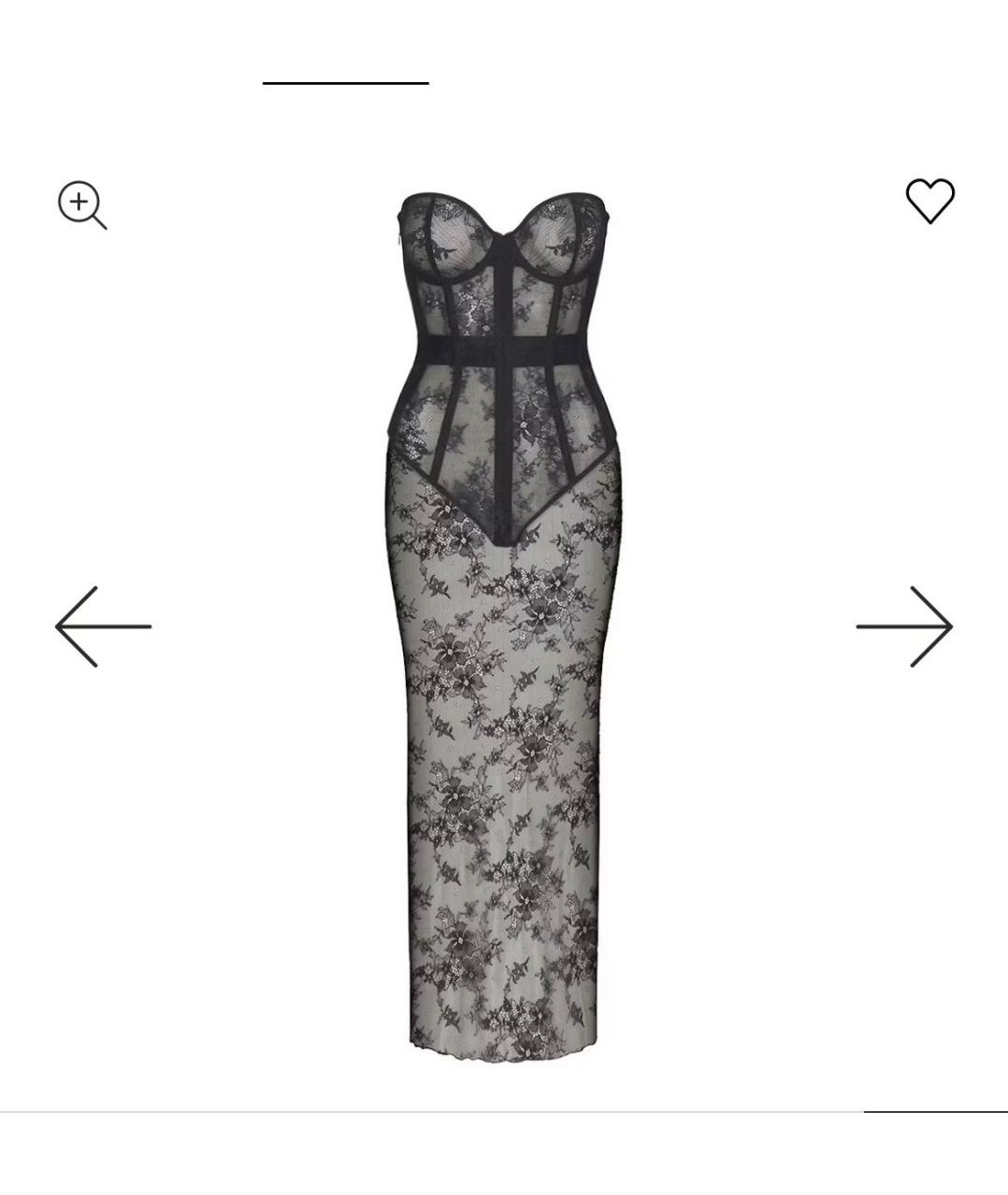 SKIMS Черное полиэстеровое вечернее платье, фото 9