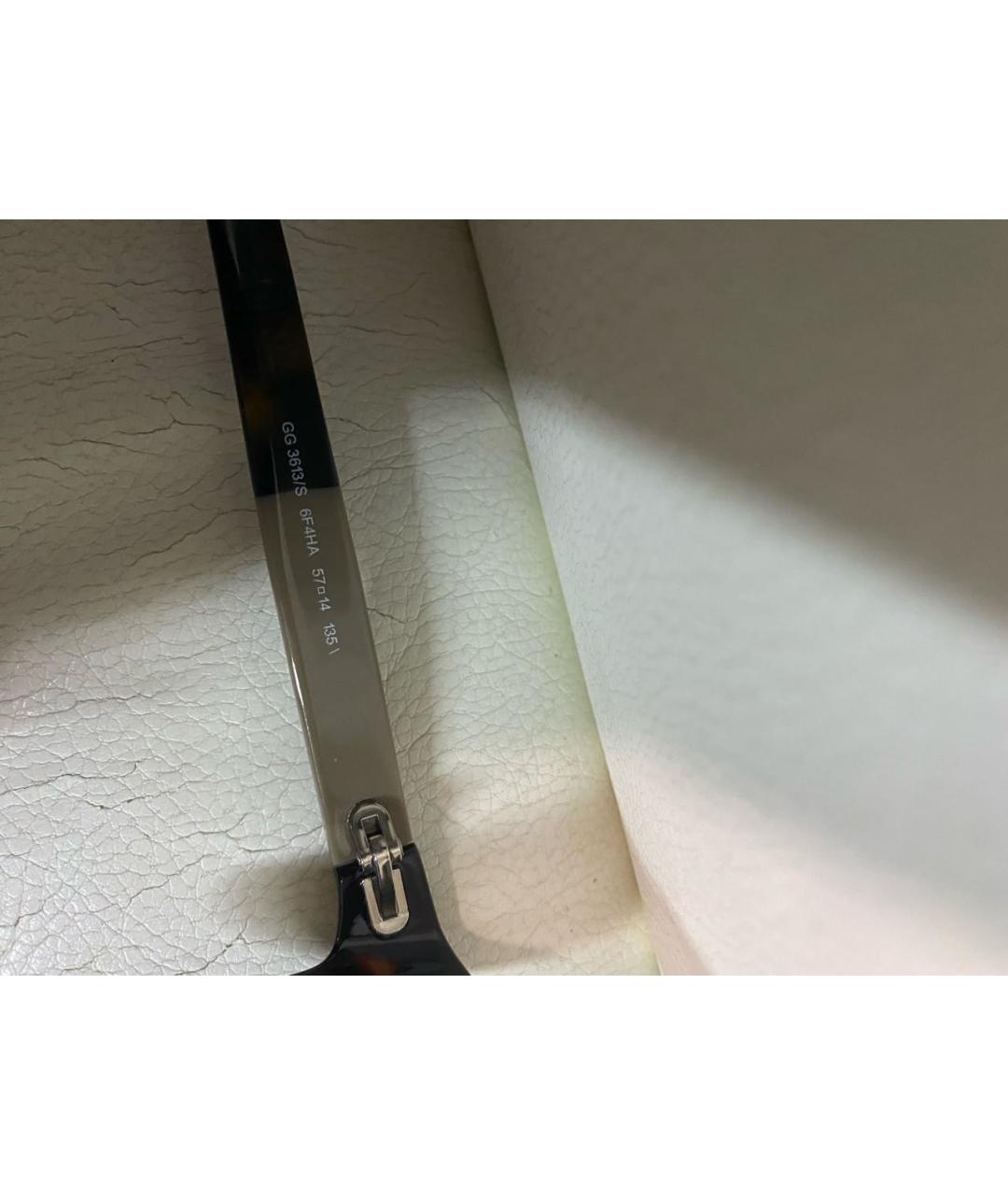 GUCCI Коричневые пластиковые солнцезащитные очки, фото 5