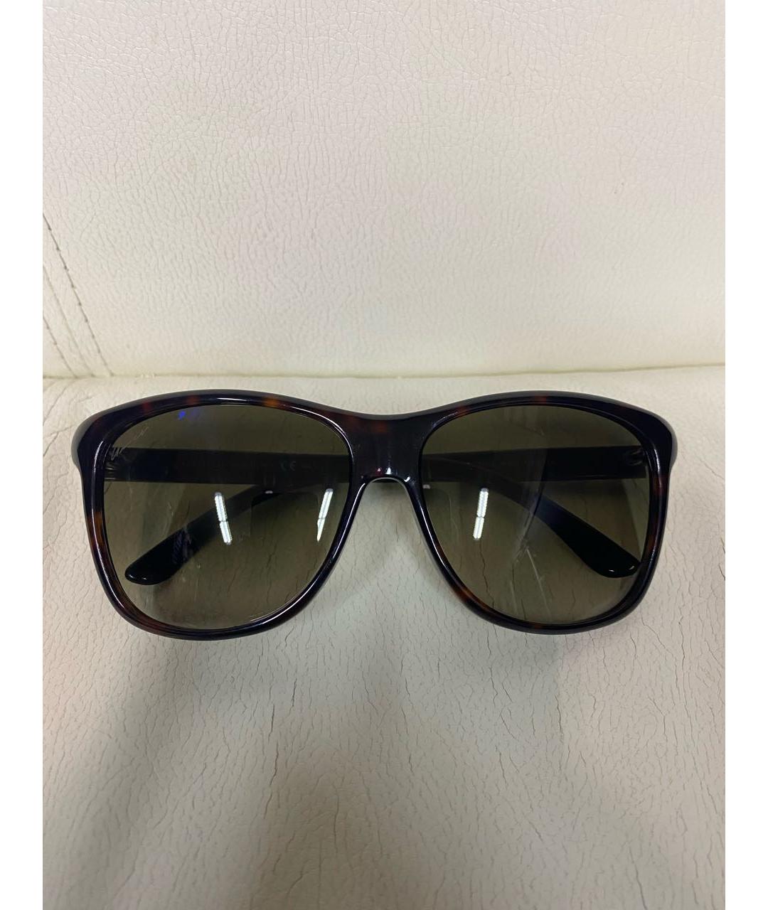 GUCCI Коричневые пластиковые солнцезащитные очки, фото 6