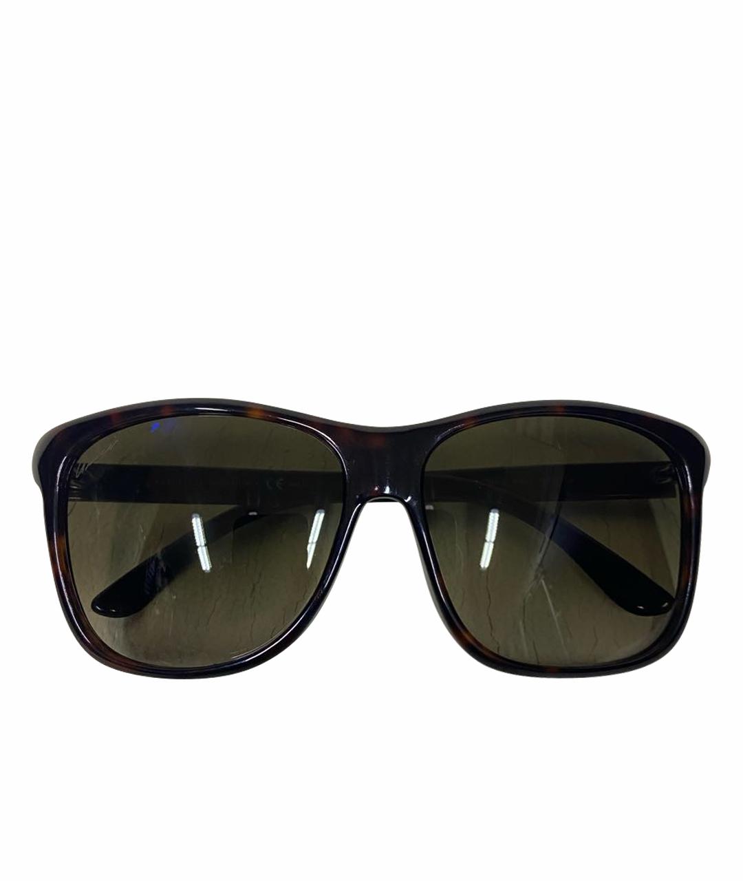 GUCCI Коричневые пластиковые солнцезащитные очки, фото 1