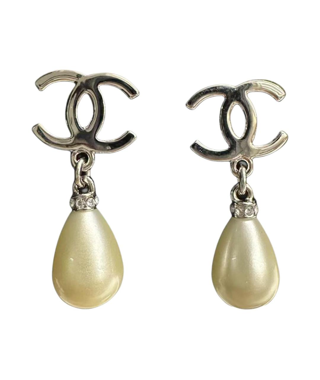 CHANEL Белые серьги из желтого золота, фото 3