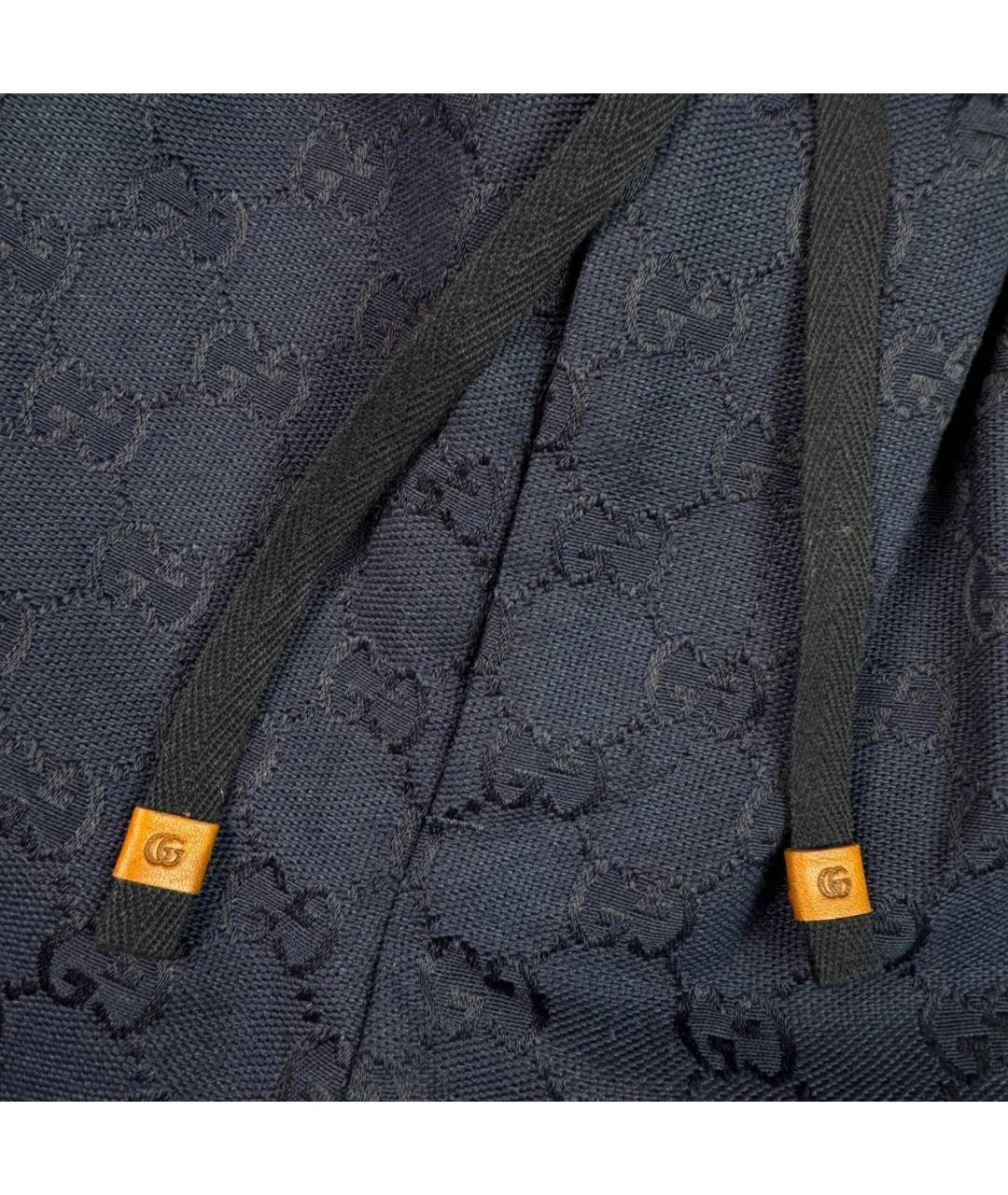 GUCCI Синие хлопковые классические брюки, фото 3