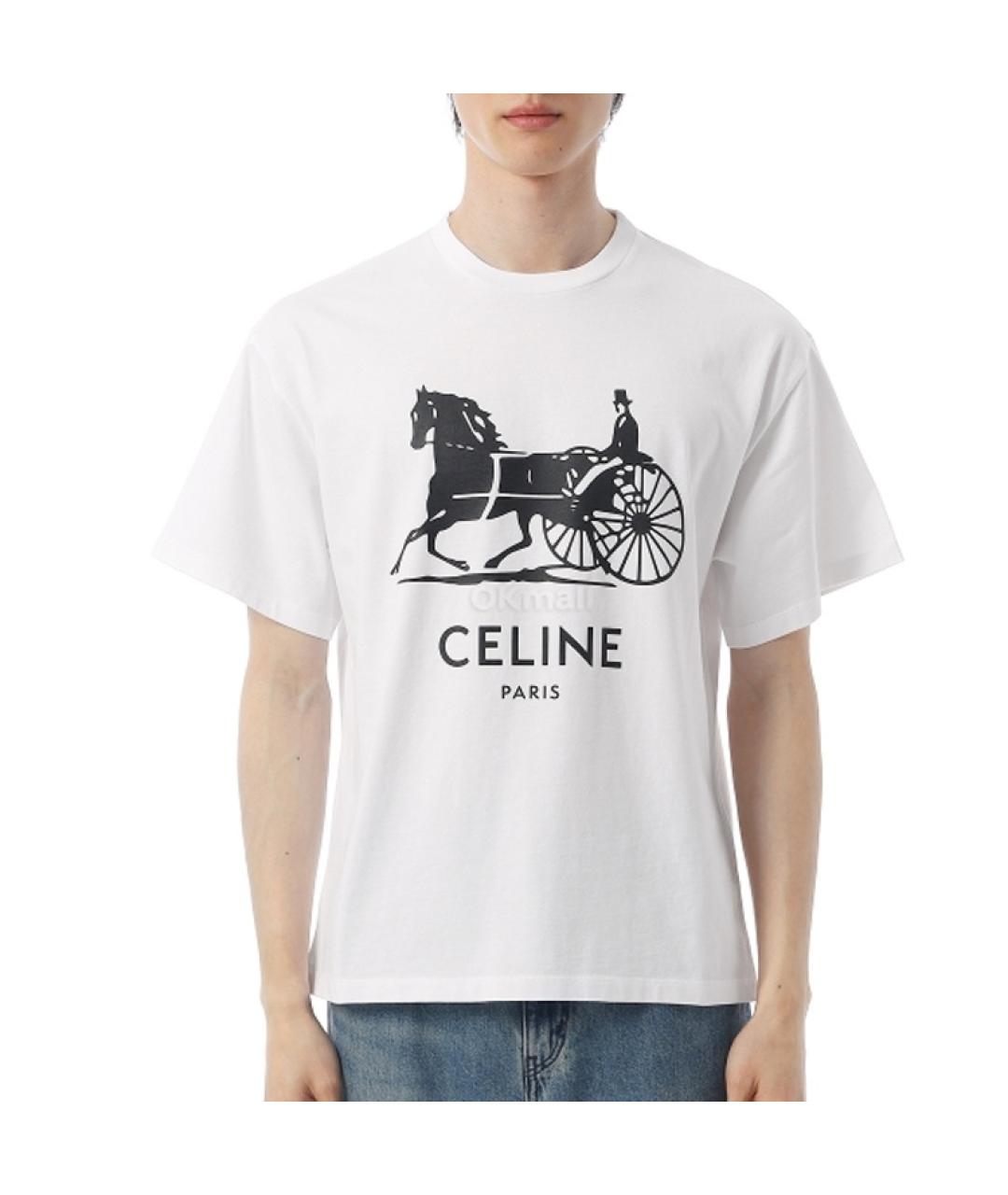CELINE Белая футболка, фото 3