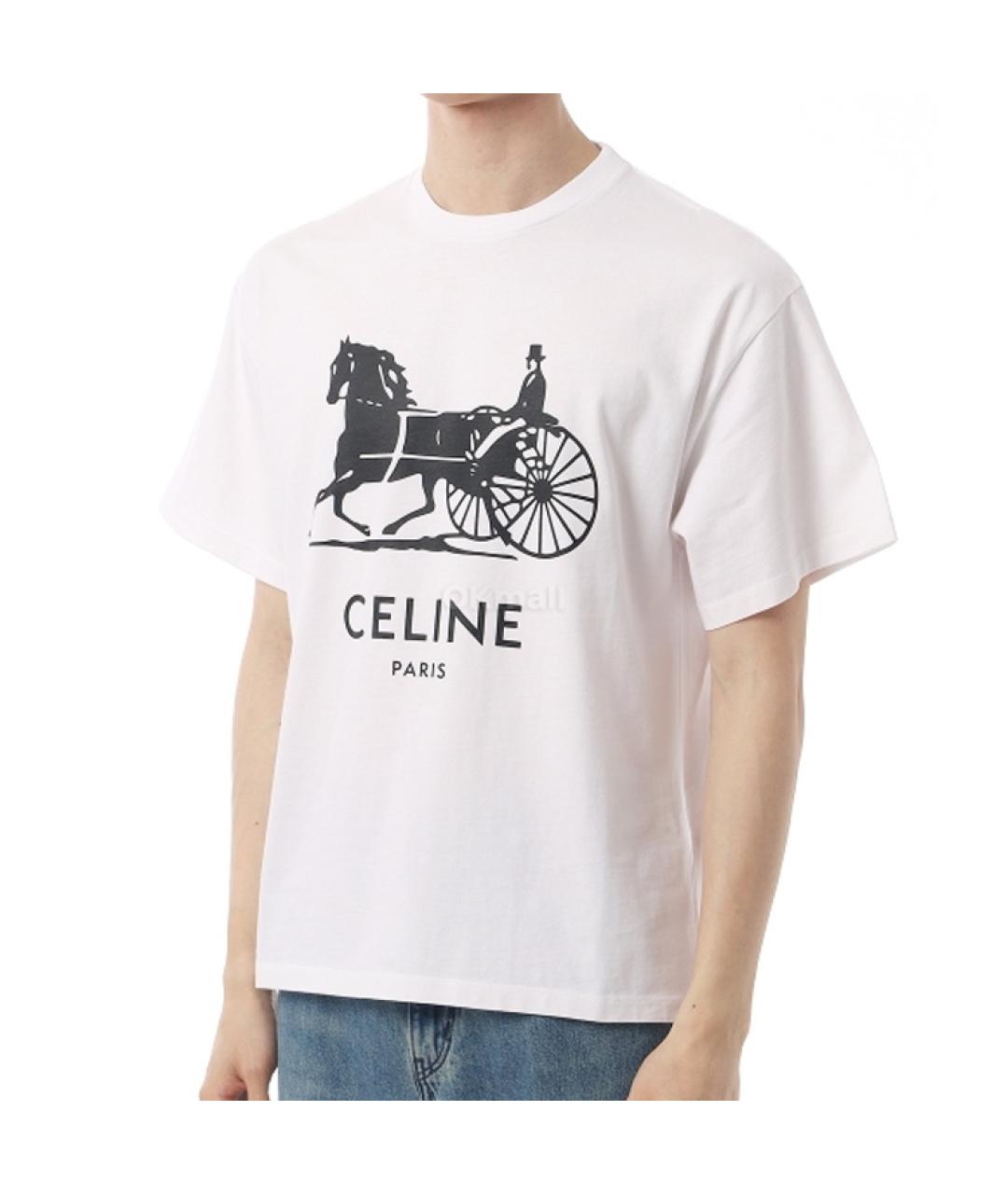 CELINE Белая футболка, фото 4