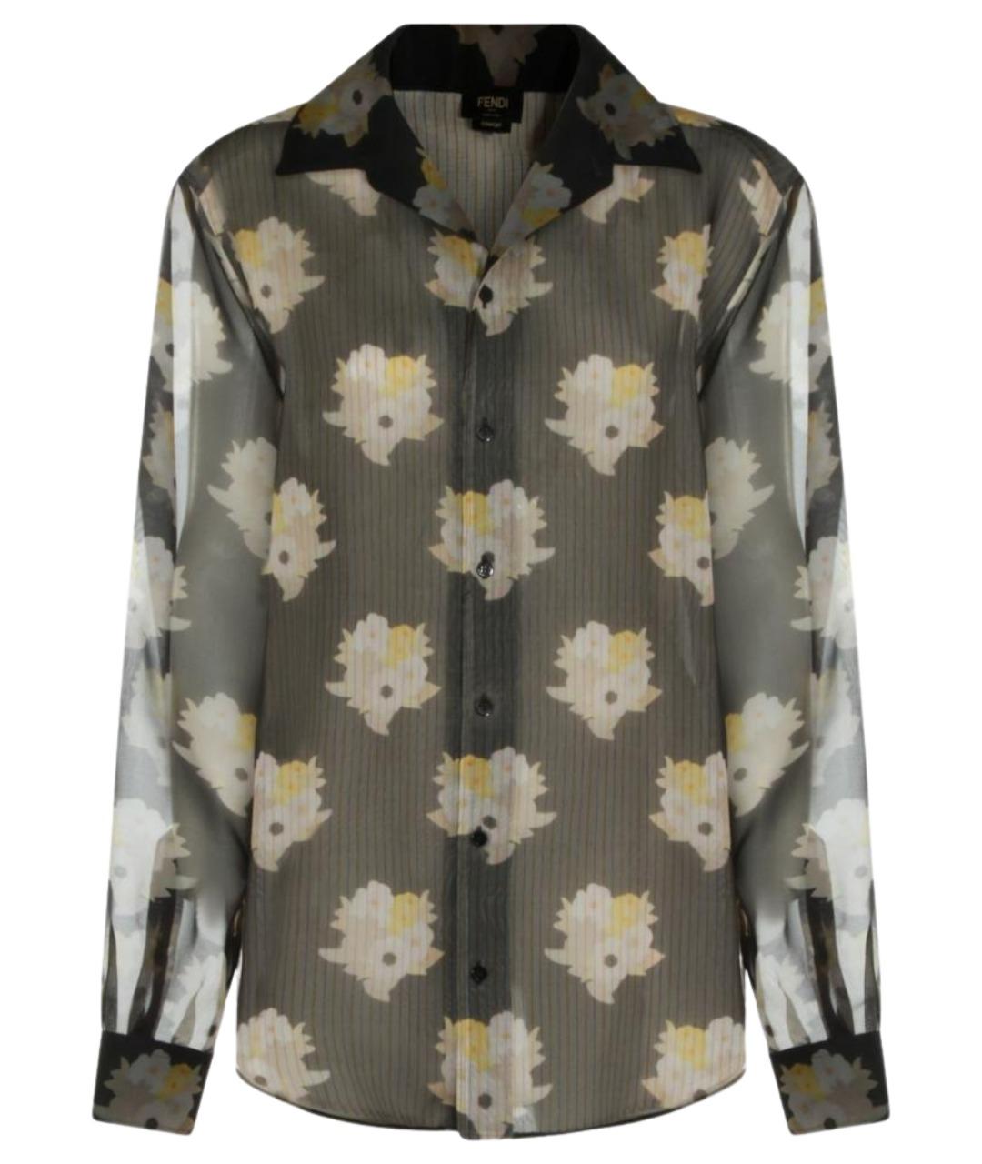 FENDI Мульти шелковая кэжуал рубашка, фото 1