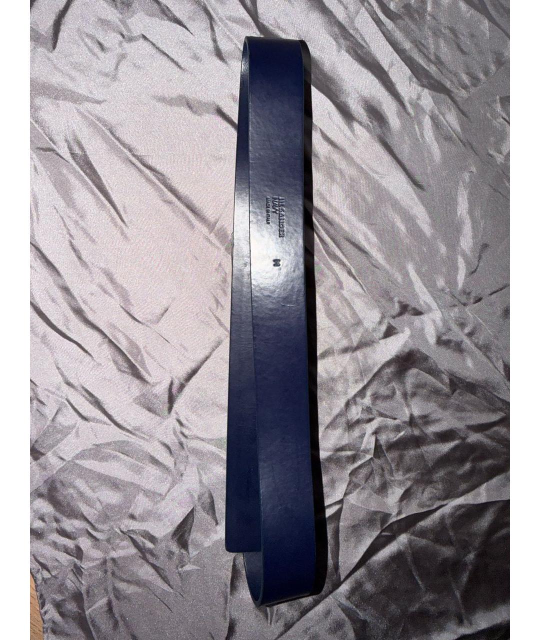 JIL SANDER Синий кожаный ремень, фото 4