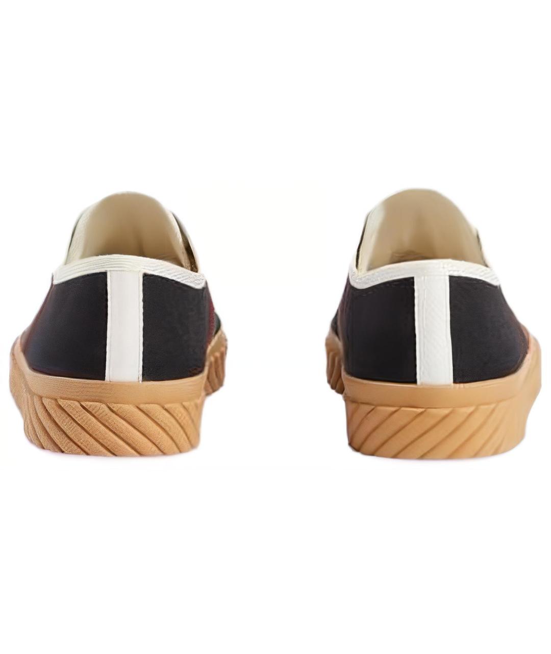 GUCCI Черные текстильные низкие кроссовки / кеды, фото 4