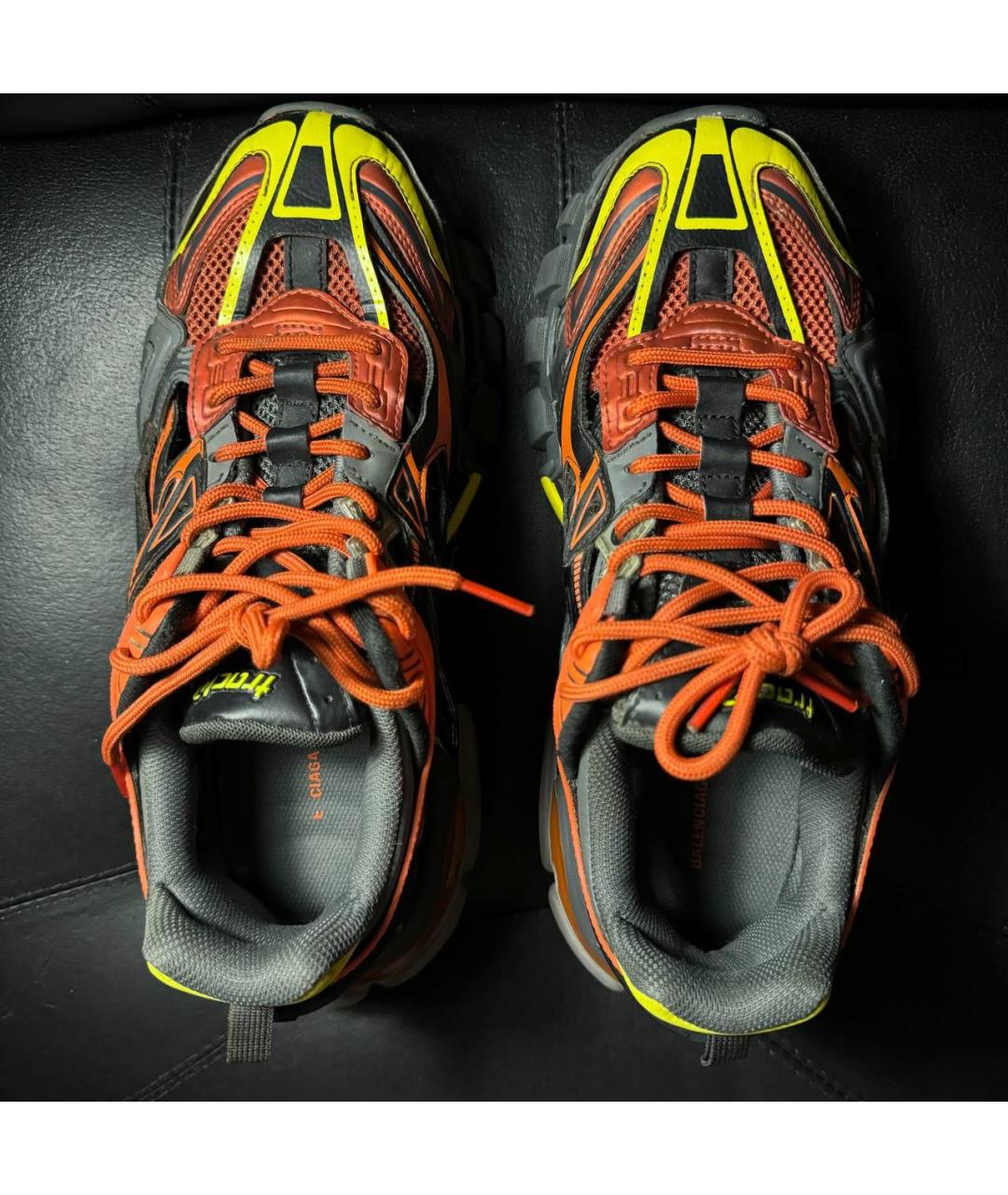 BALENCIAGA Оранжевое текстильные низкие кроссовки / кеды, фото 7