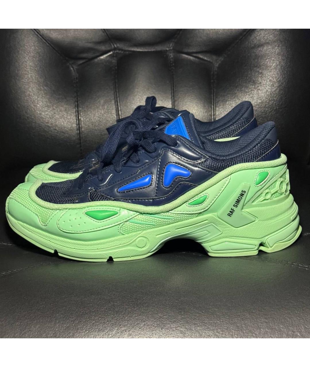 RAF SIMONS Зеленые текстильные низкие кроссовки / кеды, фото 5