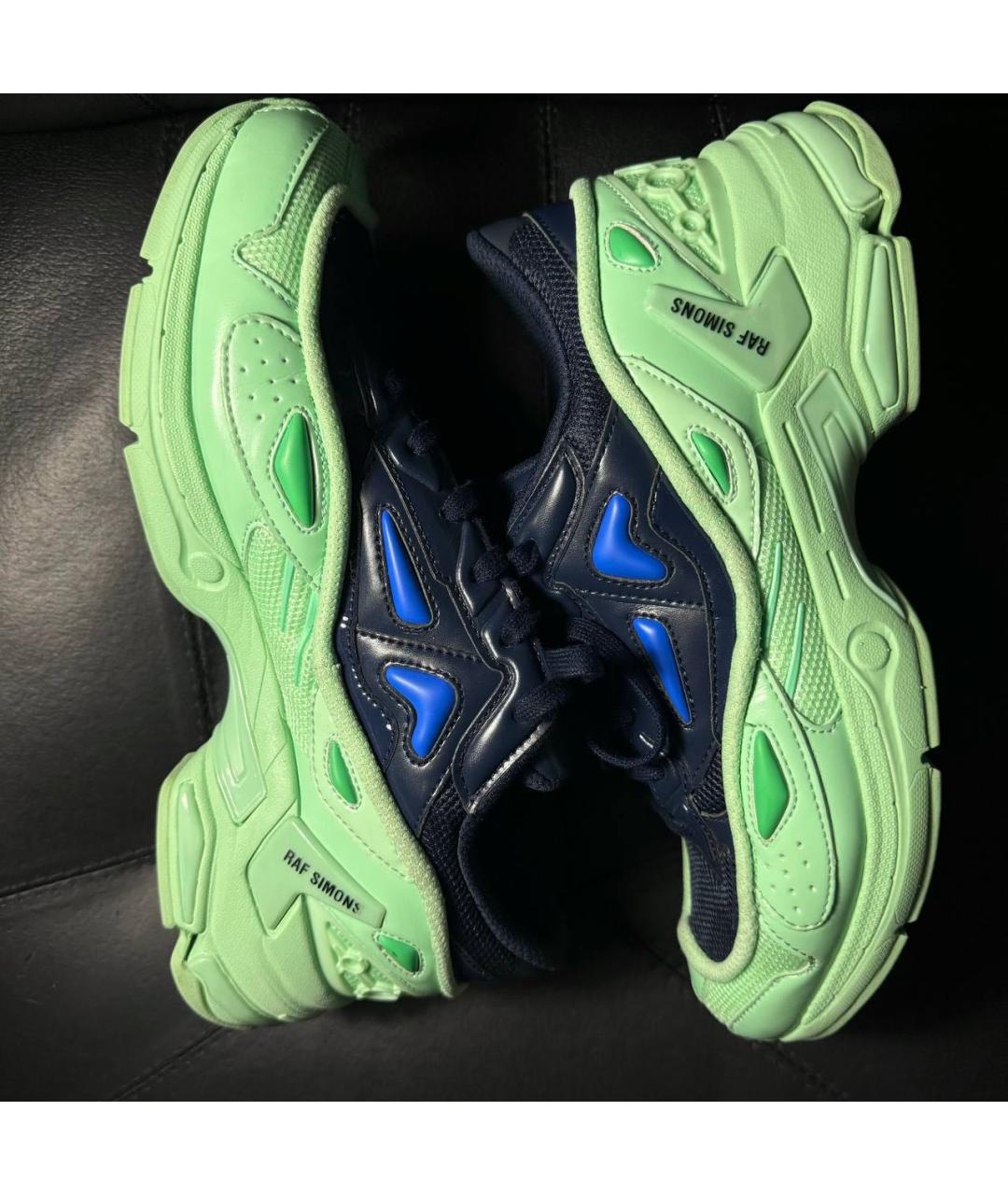 RAF SIMONS Зеленые текстильные низкие кроссовки / кеды, фото 4