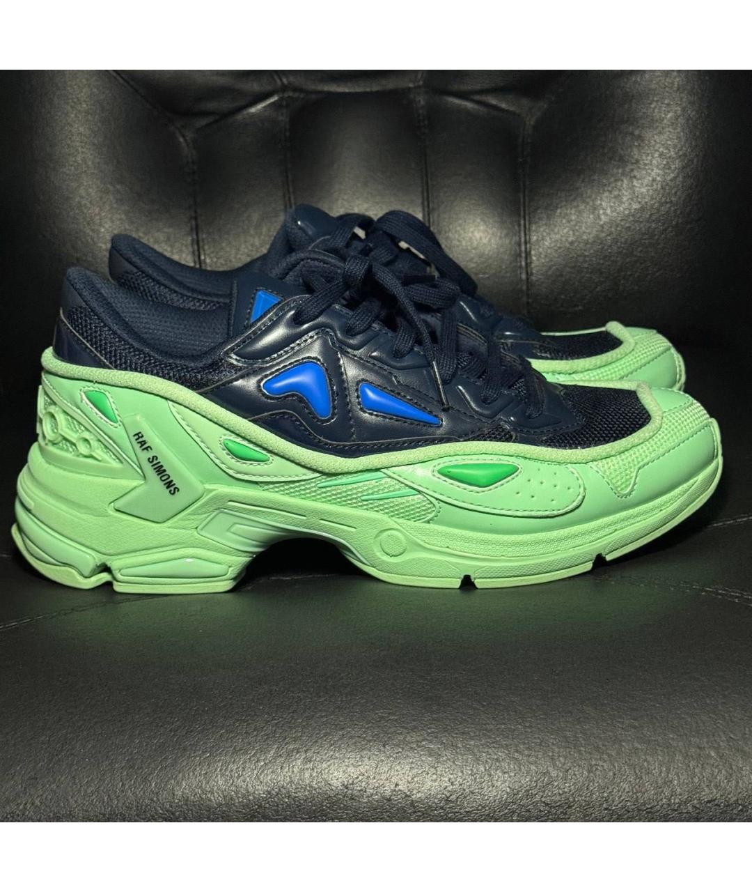 RAF SIMONS Зеленые текстильные низкие кроссовки / кеды, фото 9