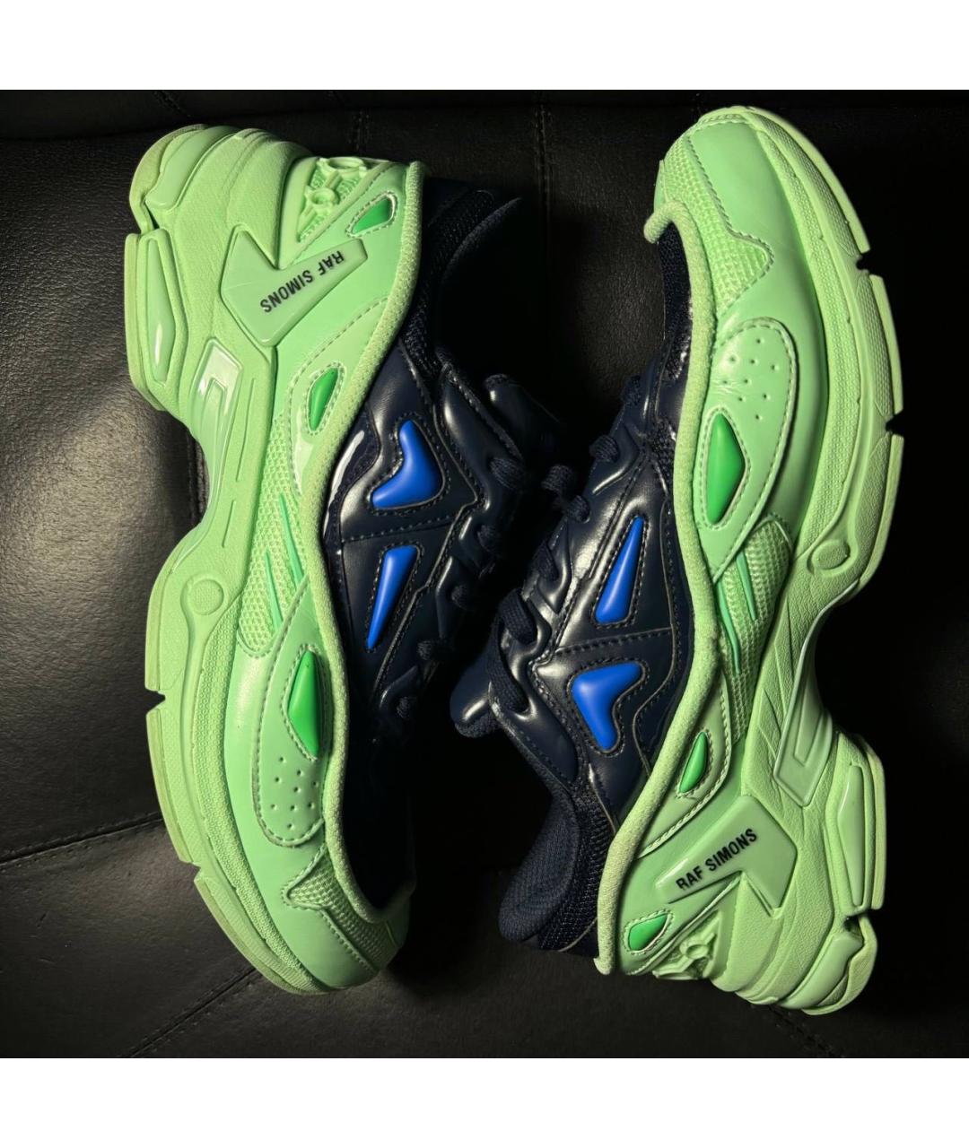 RAF SIMONS Зеленые текстильные низкие кроссовки / кеды, фото 3