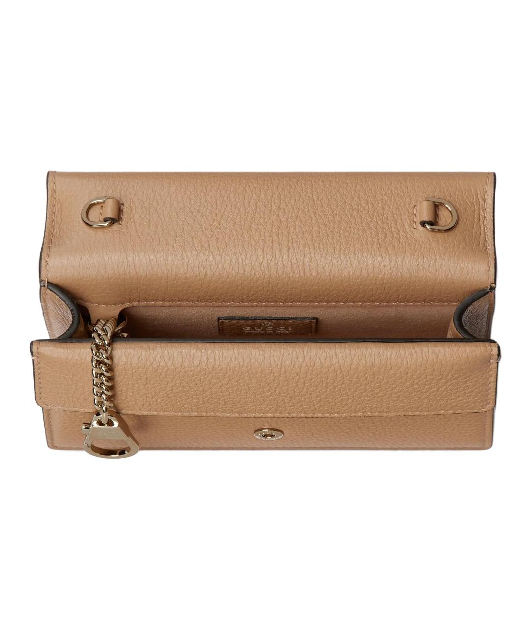 GUCCI Коричневая кожаная сумка через плечо, фото 5