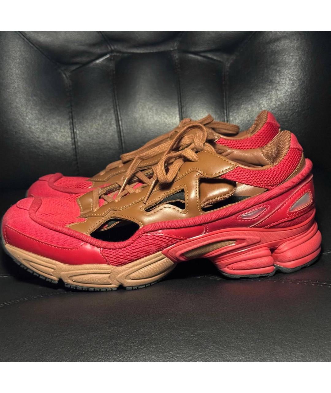 ADIDAS X RAF SIMONS Красные текстильные низкие кроссовки / кеды, фото 5