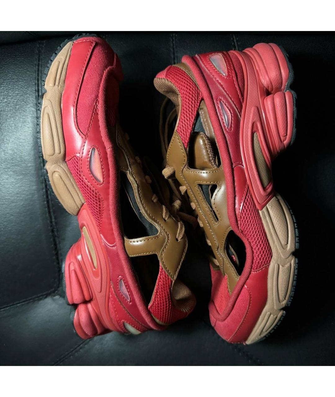 ADIDAS X RAF SIMONS Красные текстильные низкие кроссовки / кеды, фото 4